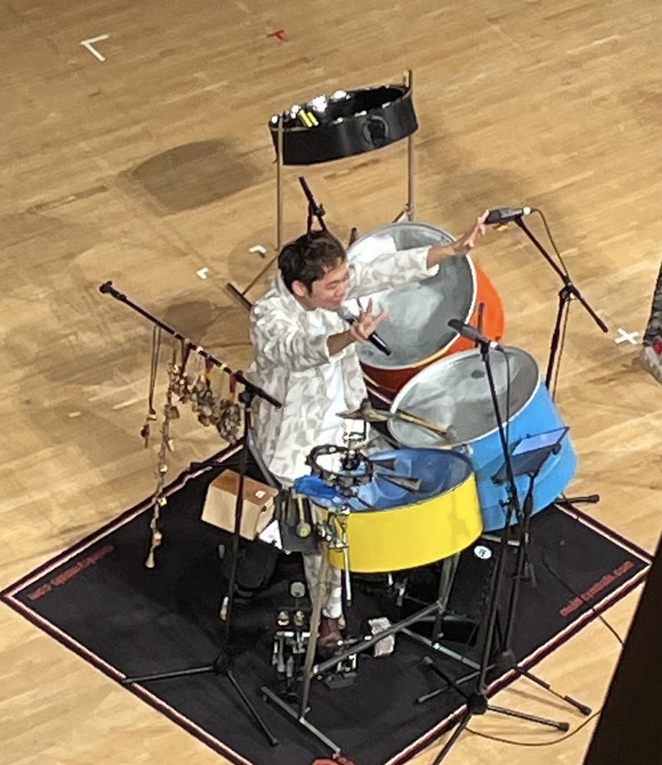 「WAIWAIスティールバンド～トリオ～」　福島県会津若松市・小学校公演